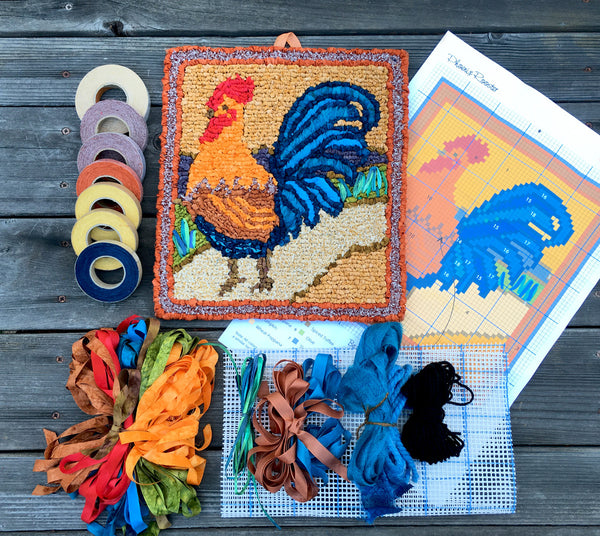 Phoenix Rooster Locker Hooking Kit - Color Crazy