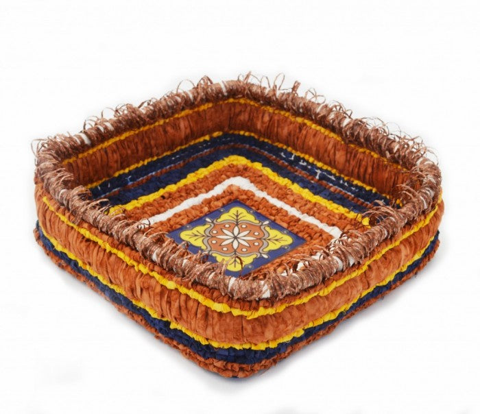 Starry Night Hooked Basket with Ceramic