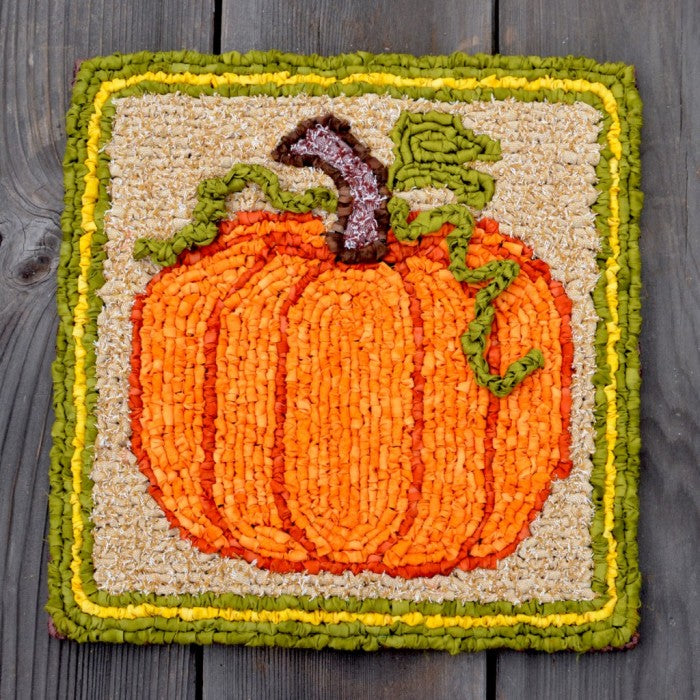 Pumpkin Mat - Locker Hooked, Simple Crochet