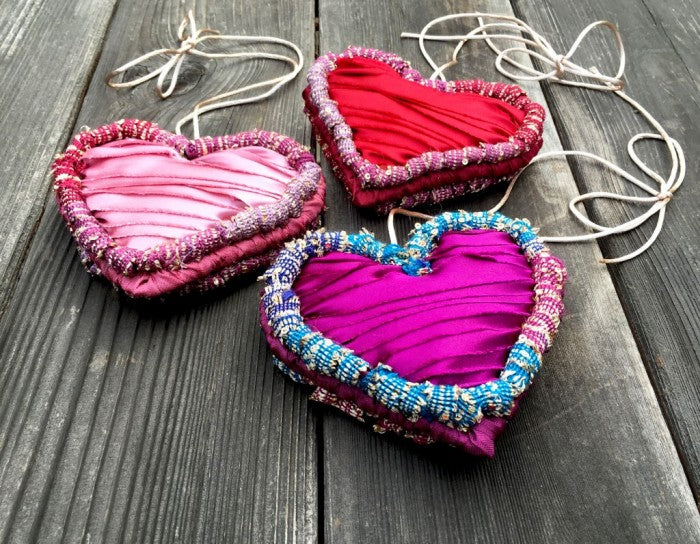 Hooked & Stitched: Heart Ornaments