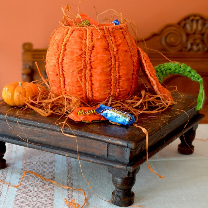 Pumpkin Jar - Locker Hooked & Stitched