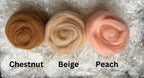 Beige dyed Corriedale wool top roving, second view