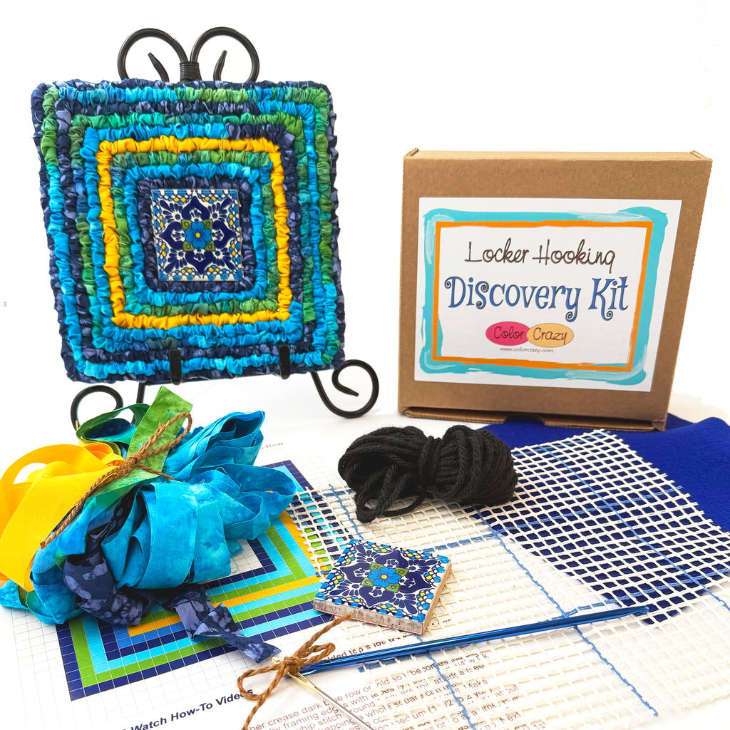 locker hooking, kit, rug hooking, fabric strips, locker hook