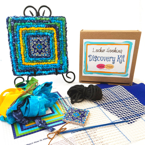 locker hooking, kit, rug hooking, fabric strips, locker hook