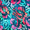 Color Crazy Hand-Dyed Cotton Fabric - Emerald Poppies