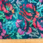 Color Crazy Hand-Dyed Cotton Fabric - Emerald Poppies