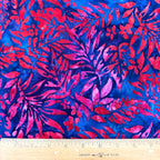 Color Crazy Hand-Dyed Cotton Fabric - Red Fuchsia Fronds