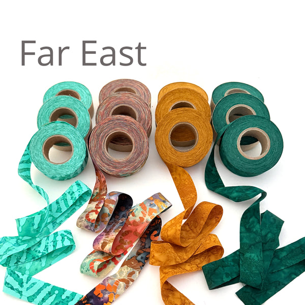 NEW! Gemstone Hues - 1"w Hand-Dyed Cotton Fabric Strip in Collections, 240 Yds. - 5 Color Options