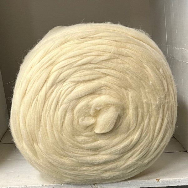 Natural off-white American wool top roving