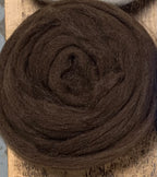 Natural brown undyed Merino wool top roving