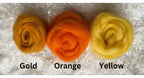 Orange dyed Corriedale wool top roving, second view