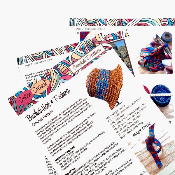 NEW! Bucket Hat Crochet Pattern FREE DOWNLOAD Color Crazy