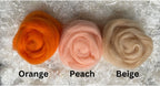 Peach dyed Corriedale wool top roving, second view