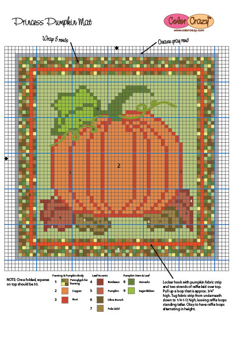 Princess Pumpkin Mat - Locker Hooking Pattern