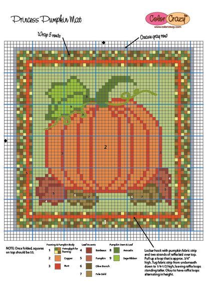 Princess Pumpkin Mat - Locker Hooking Pattern