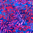 Color Crazy Hand-Dyed Cotton Fabric - Red Fuchsia Fronds