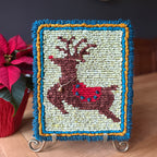 Rudolph the Reindeer - Locker Hooked Texture Greeting - Pattern Download