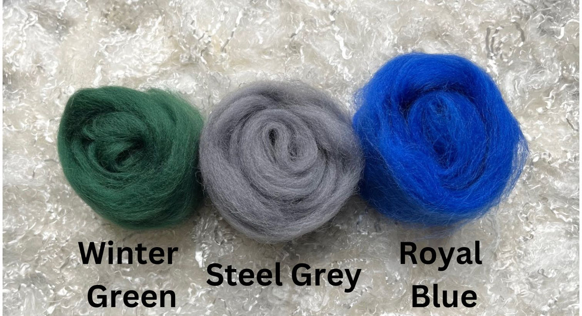 Steel Grey dyed Corriedale wool top roving, second view