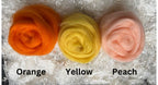 Yellow dyed Corriedale wool top roving, second view