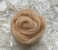 Beige dyed Corriedale wool top roving