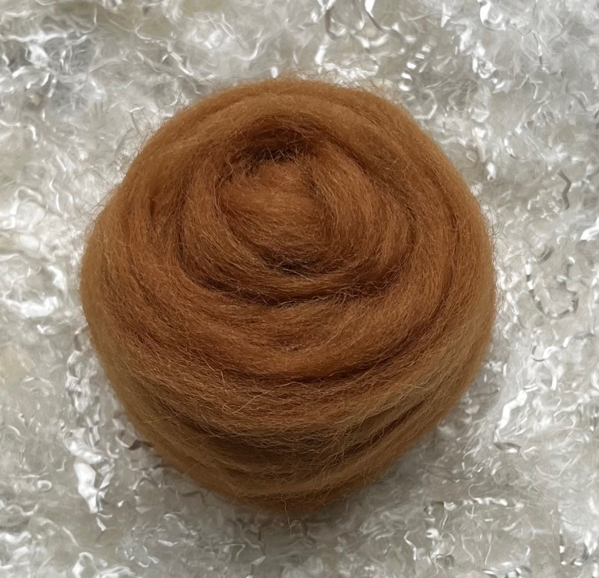 Chestnut dyed Corriedale wool top roving