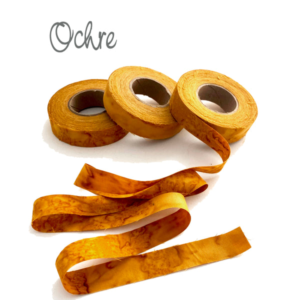 fabric strips, hand-dyed, cotton, ribbon, locker hook, weave, crochet, 3/4"w