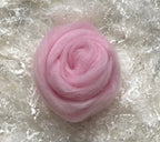 Light Pink dyed Corriedale wool top roving