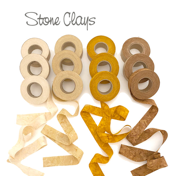 Hand-dyed fabric strips, 1" wide, great for locker hooking, crochet, weaving, tapestry, 240 yds