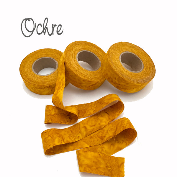 cotton fabric strips, hand-dyed, 1"wide, 60 yds, great for locker hooking, weaving, crochet, ribbon, gift wrap