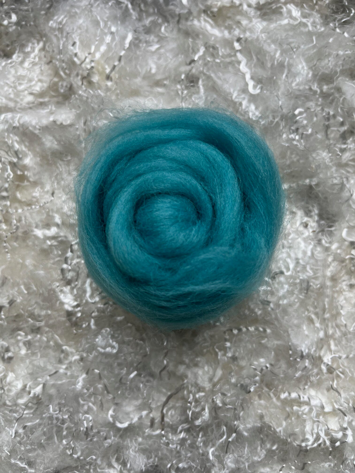 Seafoam dyed Corriedale wool top roving