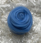 Sky Blue dyed Corriedale wool top roving