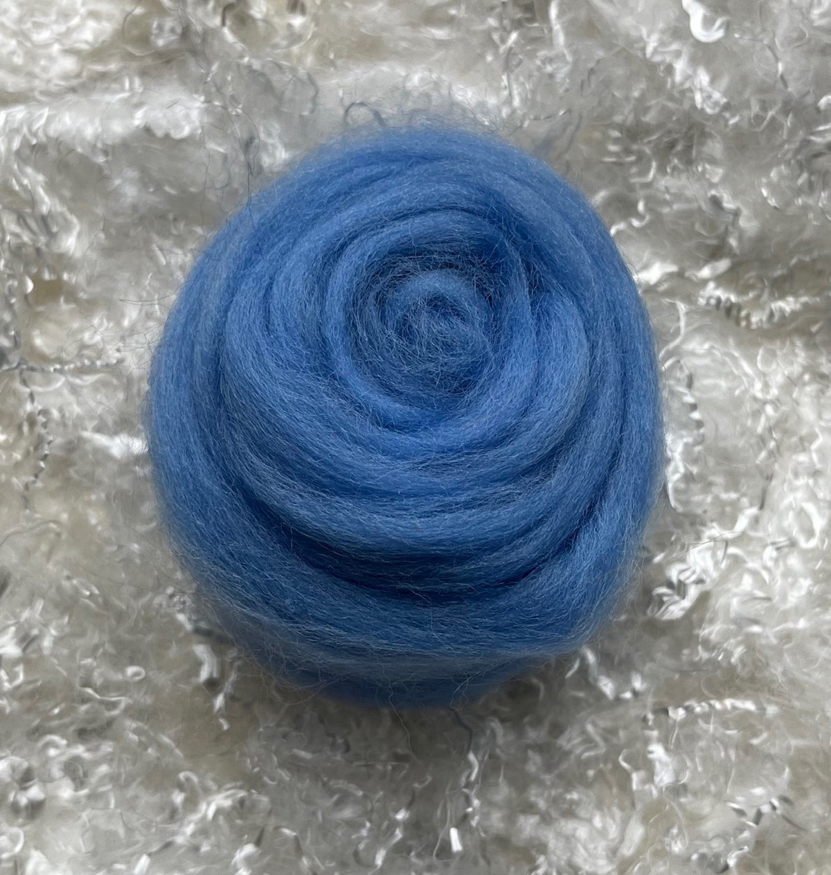 Sky Blue dyed Corriedale wool top roving
