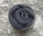 Steel Grey dyed Corriedale wool top roving
