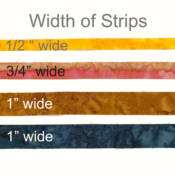 Neutral Hues - Hand-Dyed Cotton Fabric Strip Collections 1" Wide, 60 Yds.