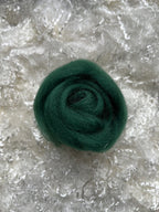 Winter Green dyed Corriedale wool top roving