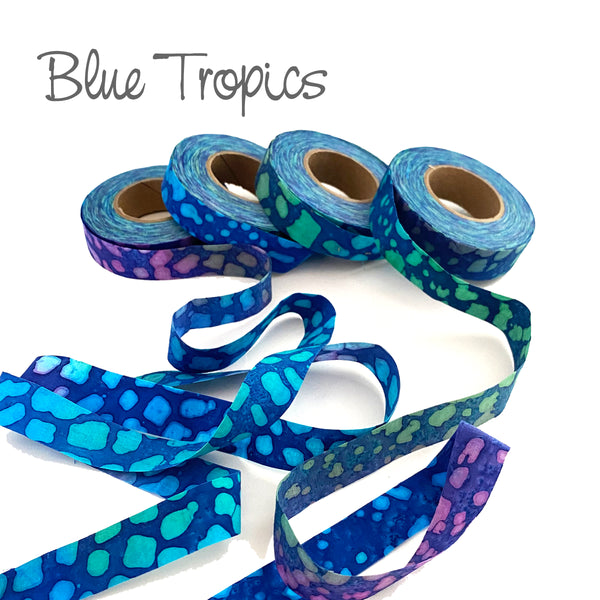 fabric strips, hand-dyed, cotton, batik, 3/4"w, locker hook, weave, ribbons, crochet