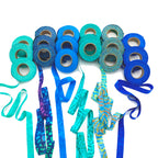 cotton fabric strips, hand-dyed, 3/4"wide, 260 yds, great for locker hooking, weaving, crochet, ribbon, gift wrap