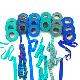 cotton fabric strips, hand-dyed, 3/4"wide, 260 yds, great for locker hooking, weaving, crochet, ribbon, gift wrap