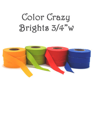 3/4" wide fabric strips ribbon, cotton for locker hooking, weaving, knitting, crochet, journaling