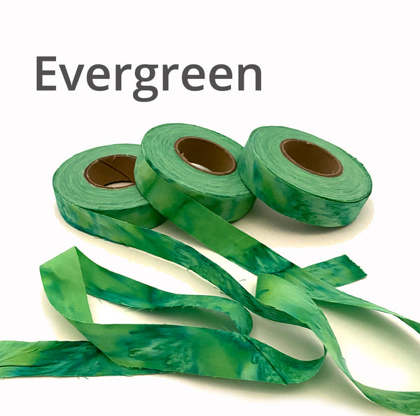 fabric strips, hand-dyed, cotton, ribbon, locker hook, weave, crochet, 3/4"w