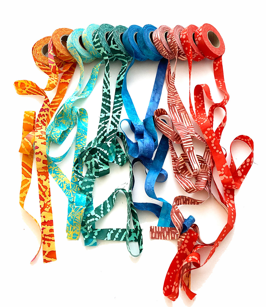 fabric strips, hand-dyed, ribbon, cotton strips, cotton ribbon, crochet, yarn, fiber, locker hooking, locker hook, weaving