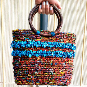 locker hooking kit, fabric strips, locker hook, tote bag kit