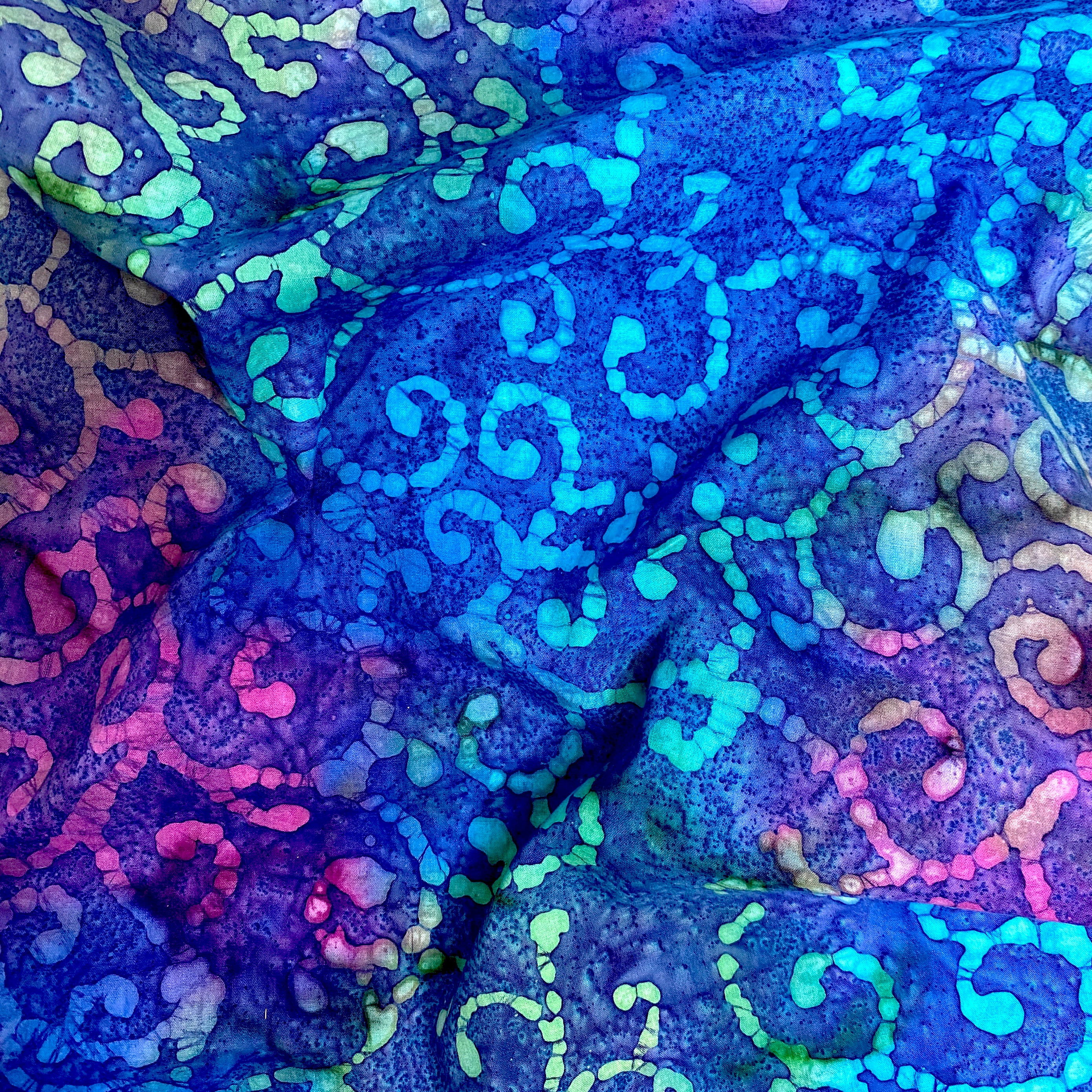 Color Crazy Hand-Dyed Cotton Fabric - Indigo Swirls