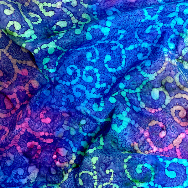 Color Crazy Hand-Dyed Cotton Fabric - Indigo Swirls