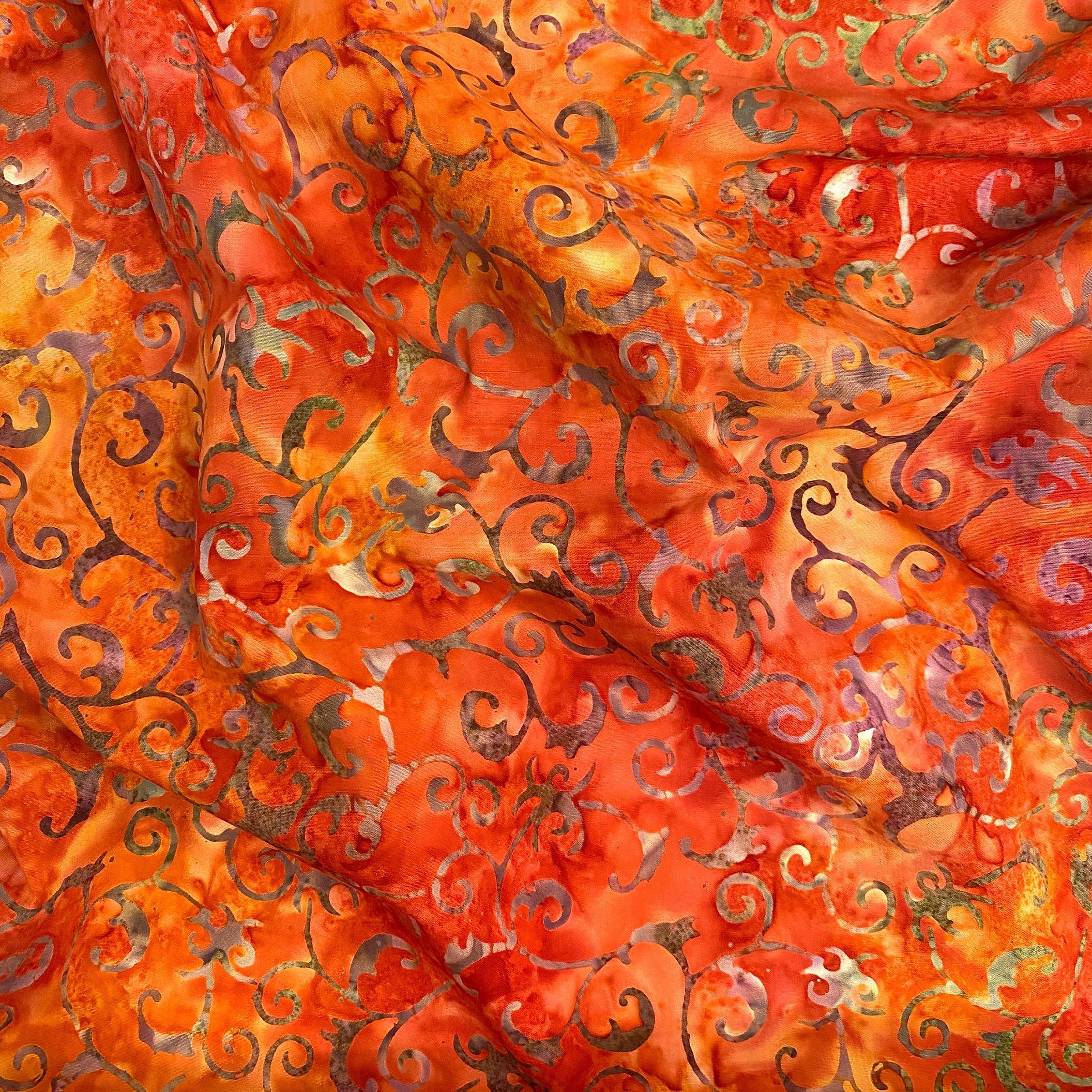 Color Crazy Hand-Dyed Cotton Fabric - Autumn Filigree