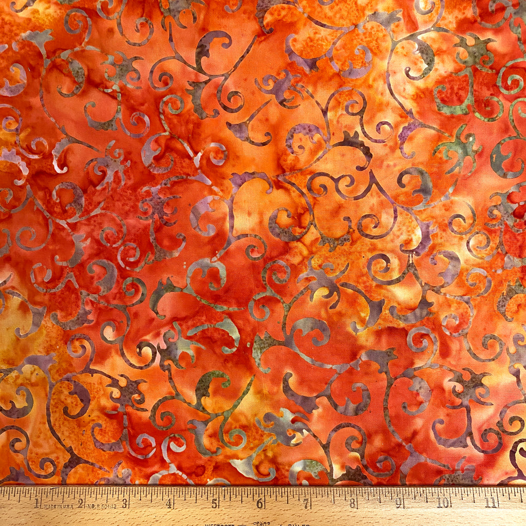 Color Crazy Hand-Dyed Cotton Fabric - Autumn Filigree