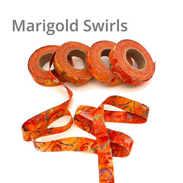 fabric strips, hand-dyed, cotton, ribbon, locker hook, weave, crochet, 3/4"w