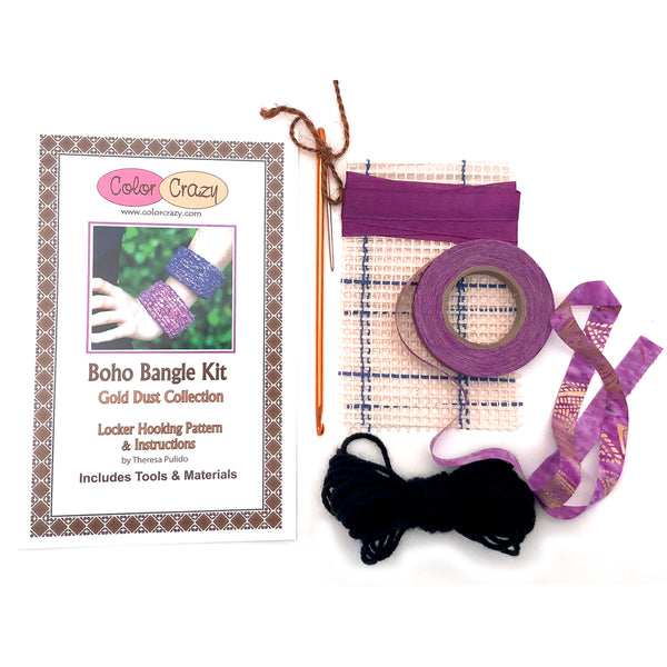Boho Bangle Locker Hooking Kit - Gold Dust Collection - 7 Color Combos