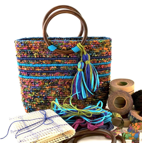 Festival Tote Bag Locker Hooking Kit - locker hook materials and pattern