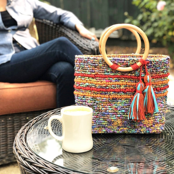 Festival Tote Bag Locker Hooking Kit - locker hook materials and pattern